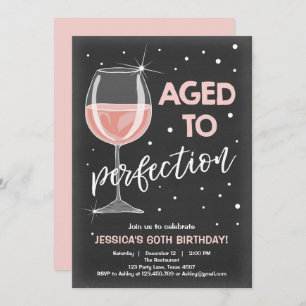 Convites Envelhecido ao aniversário do adulto do vinho do