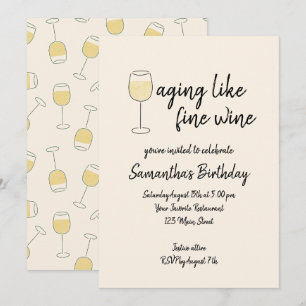 Convites Envelhecimento Como Vinho Belo Vinho Branco Vidro 