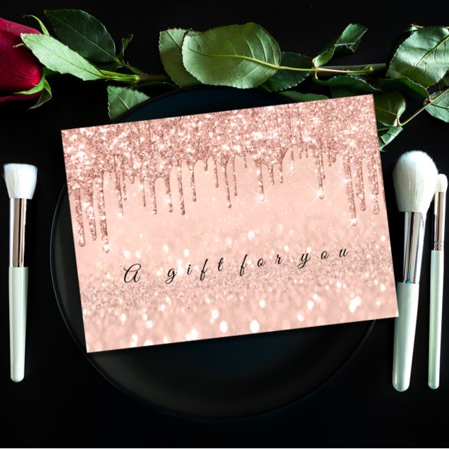 Convites Envelope Dourado Rosa de Drives de Certificado de  (Gift Certificate Drips Rose Gold Envelope Invitation)