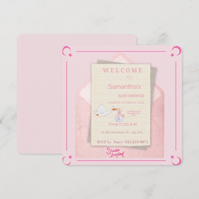 Convites Envelope Personalizável com Estilo Aquarela para M (Frente/Verso)