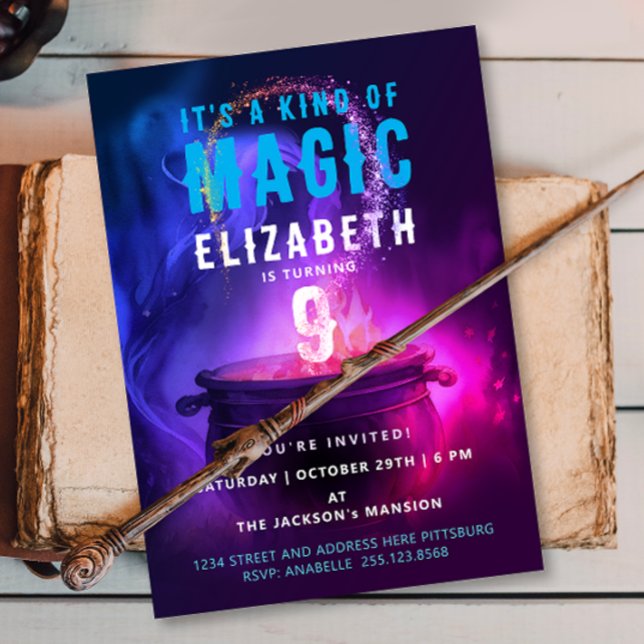 Convites Envenenamento de Poção Breve do Mágico Roxo Wicca (Criador carregado)