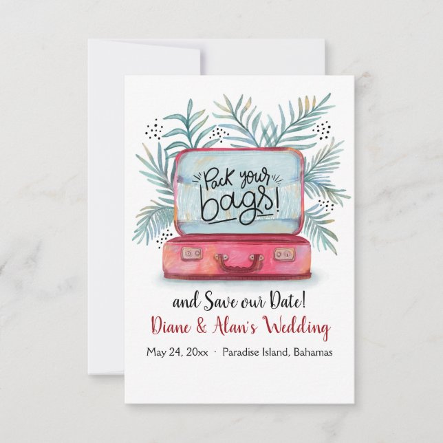 Convites Envie suas Bolsas para salvar o aviso de data (Frente)