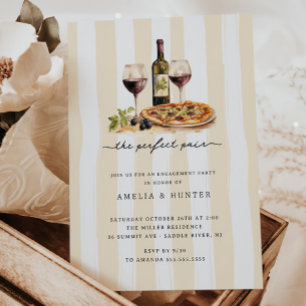 Convites Envolvimento com Vinho e Pizza Par Perfeito