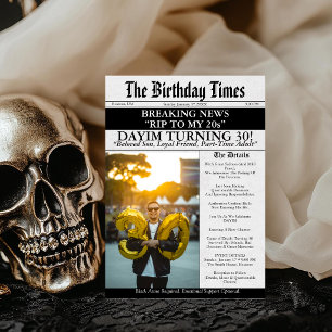 Convites EPD para o meu aniversário de 20 anos Jornal engra