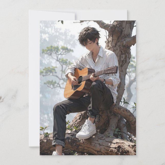 Convites Epic Anime Guitarist Birthday Invitation - Customi (Frente)