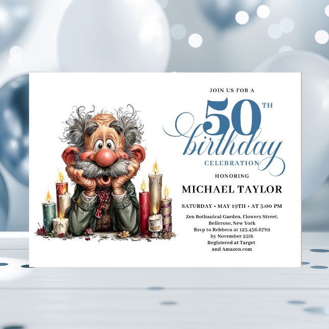 Convites Epic Humor For Him 50th Birthday Bash Invitation (Epic Humor For Him 50th Birthday Bash Invitation)