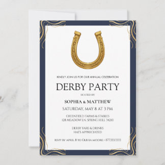 Convites Equestrian Derby Party Modern Race Horse Invite