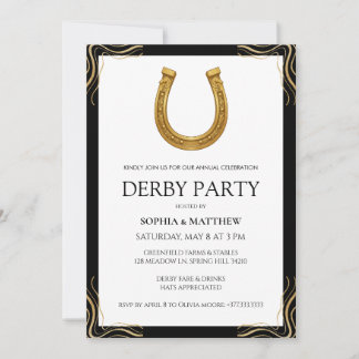 Convites Equestrian Derby Party Modern Race Horse Invite