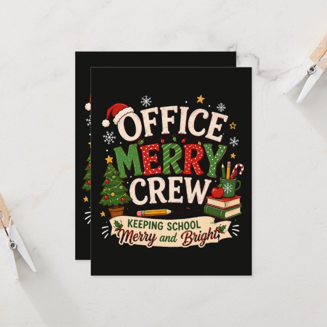 Convites Equipe Alegre do Escritório de Natal Mantendo a Es (Frente/Verso In Situ)