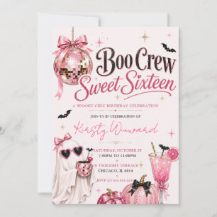 Convites Equipe Boo Spooky Chic Sweet Sixteen