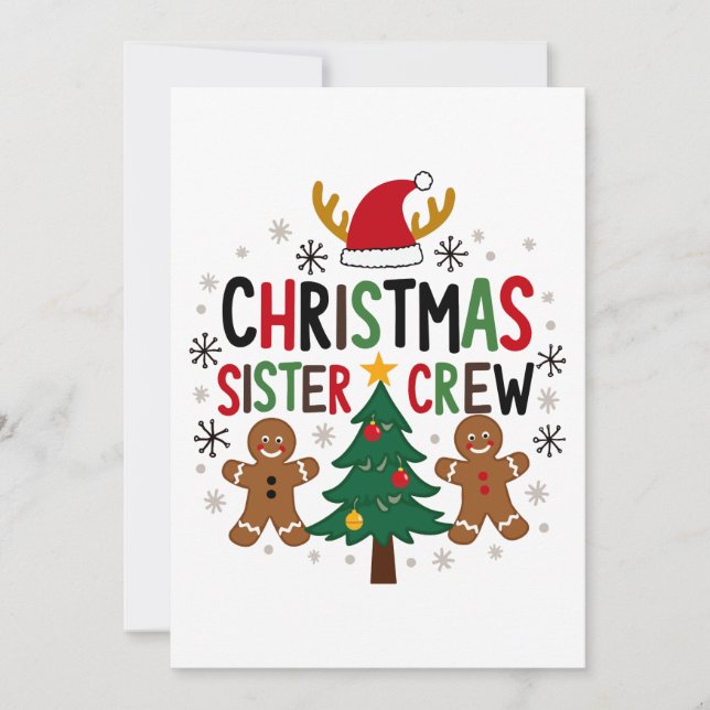 Convites Equipe da Irmã de Natal Amigos Festivos de Pão de  (Frente)
