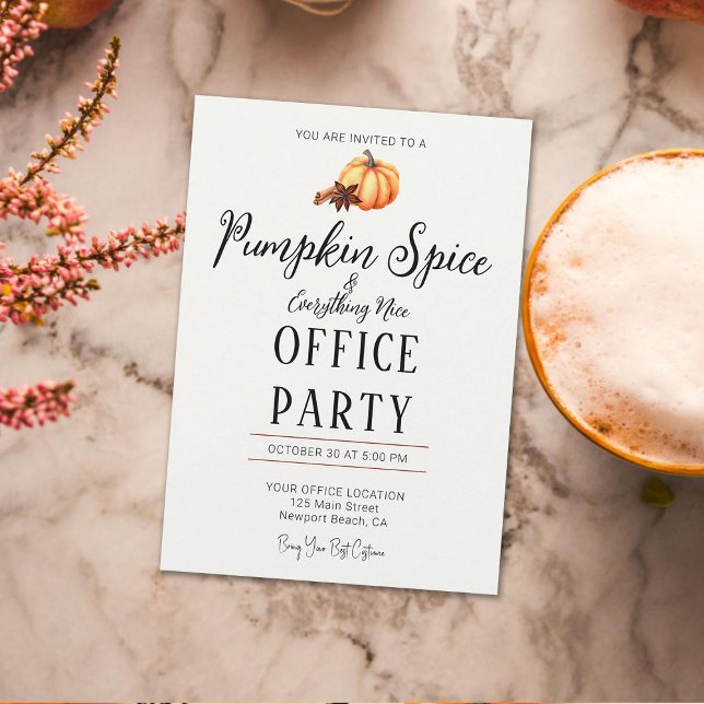 Convites Equipe de diversão do escritório do Halloween Pump (Halloween office party invitation business corporate pumpkin spice everything nice minimalist modern)