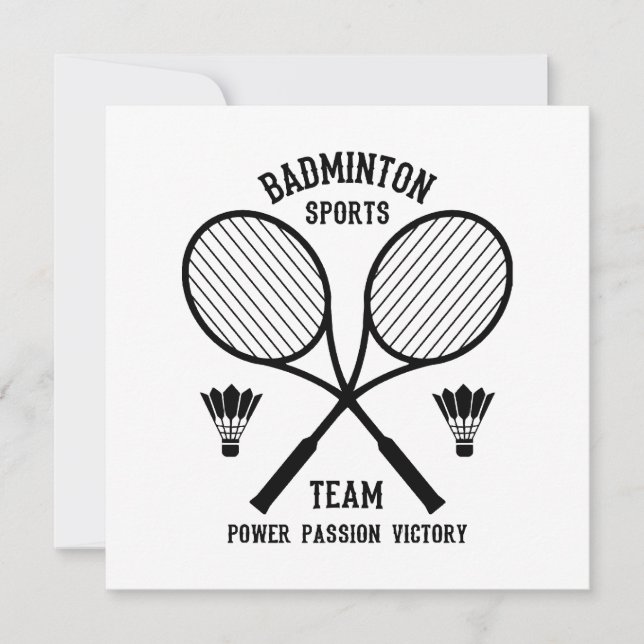 Convites Equipe de Esportes de Badminton (Frente)