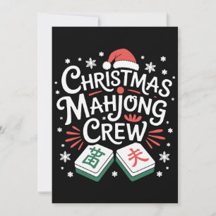 Convites Equipe de Mahjong de Natal Chapéu de Papai Noel Xm
