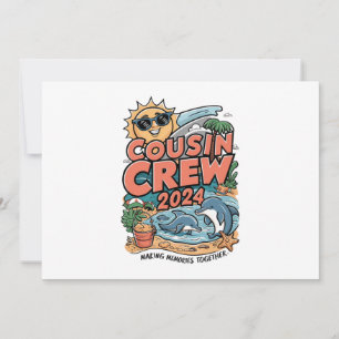 Convites Equipe de primos Viagem de Família à Praia nas Fér