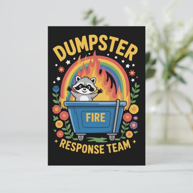 Convites Equipe de Resposta a Incêndio em Lixeira Meme de S (Em pé/Frente)