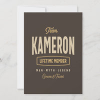 Equipe Kameron Membro Vitalício Nome Personalizado