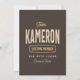 Convites Equipe Kameron Membro Vitalício Nome Personalizado