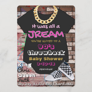 Convites Era tudo um Jream 90's Hip Hop Pink & Dourado