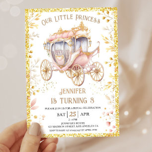 Convites Era Uma Vez Carruagem Princesa 3º Aniversário