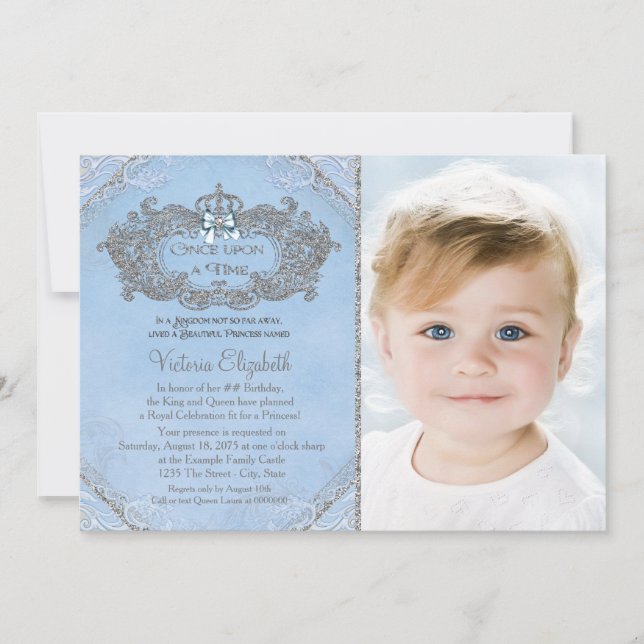 Convites Era Uma Vez Foto Princesa Aniversário (Frente)