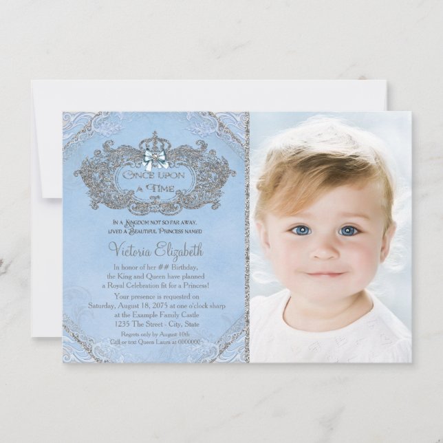 Convites Era Uma Vez Foto Princesa Aniversário (Frente)