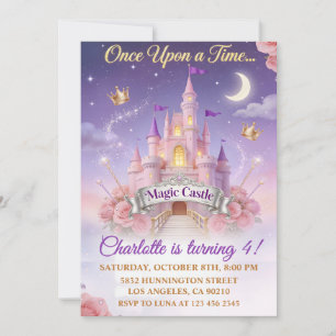 Convites Era Uma Vez Menina Princesa Castelo Mágico Anivers