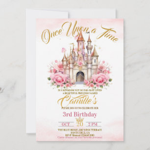 Convites Era uma vez, princesa do tempo, aniversário do cas