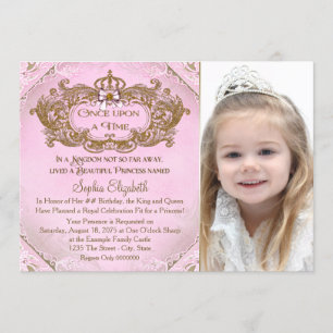 Convites Era Uma Vez Princesa Foto Festa de Aniversário