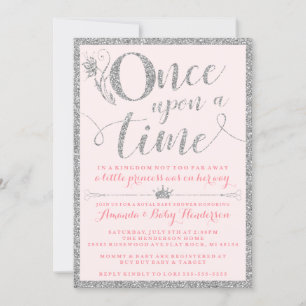 Convites Era Uma Vez Princesa Prata Baby Shower