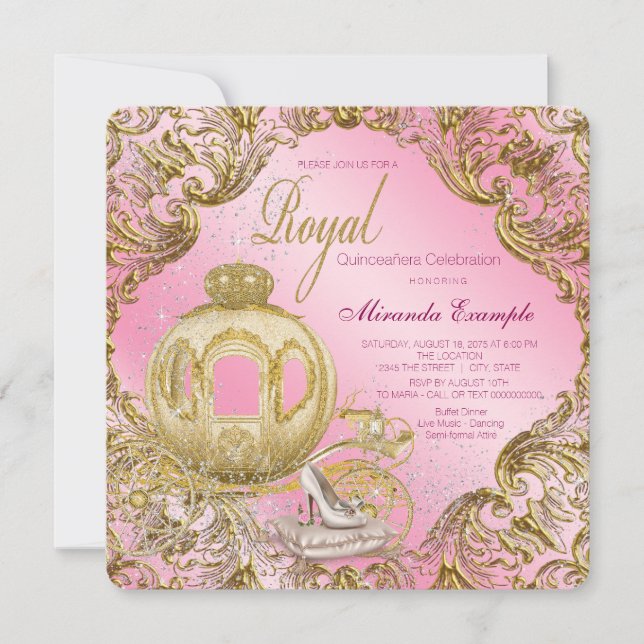 Convites Era Uma Vez Princesa Quinceañera (Frente)