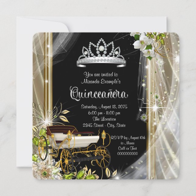 Convites Era Uma Vez Princesa Quinceañera (Frente)