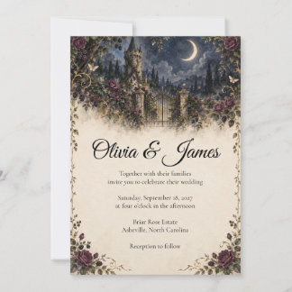 Convites Era Uma Vez um Casamento à Meia-Noite numa Torre I
