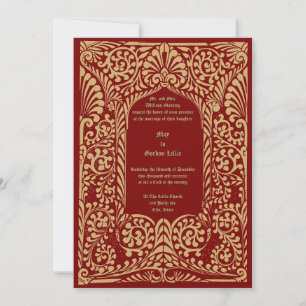 Convites Era Vitoriana 1856 Folhagem Art Nouveau