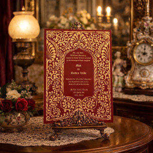 Convites Era Vitoriana 1856 Folhagem Art Nouveau