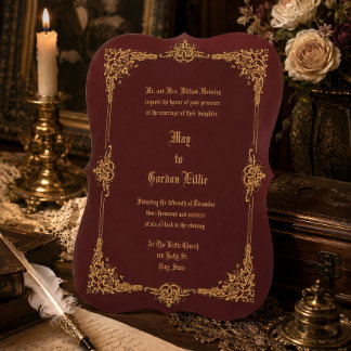 Convites Era Vitoriana 1896 Borda Requintada de Casamento