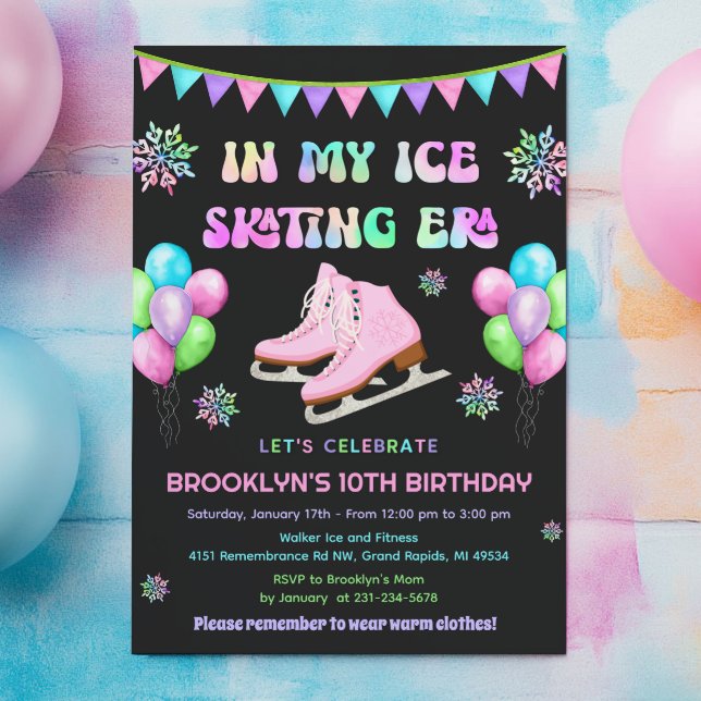Convites Eras Ice Skating Birthday Invitation (Eras Ice Skating Birthday Invitation)
