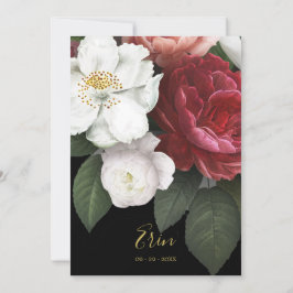 Convites Erin Burgundy Rosa Dourada Elegante