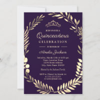 Erva Dourada de Aquarela Elegante Quinceanera