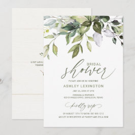 Convites Ervas de Casamento & Verde Natural Aquarela
