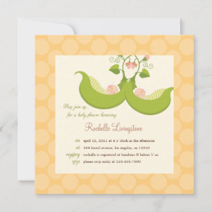 Convites Ervilhas em Chá de fraldas de gêmeos Pod