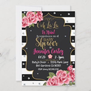 Convites Es niña invitación de chá de fraldas