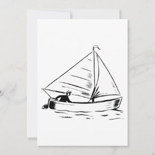 Convites Esboço de Barco à Vela