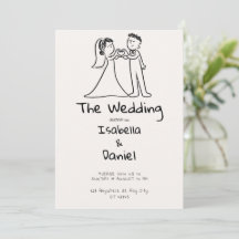 Esboço de Casamento Desenhado à Mão Minimalista