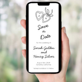 Convites Esboço de porta do coração Whimsical STD digital