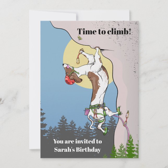 Convites Escalada de rocha de cão Dachshund (Frente)