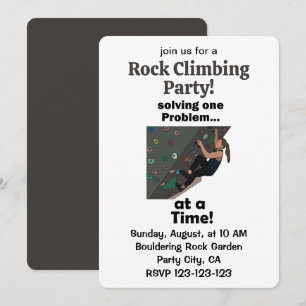 Convites Escalador de Bouldering Resolvendo Problema Escala