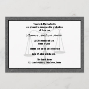Convites Escalas de justiça, cinza, Annoucement graduado
