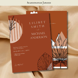 Convites Escandinavo Japandi Moderno Abstrato Datas para Sa