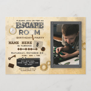 Convites Escapar Espia de Fotografias da Festa de aniversár